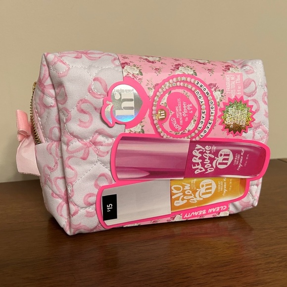 Pink Bow Cosmetics Bag Gift Set by Hi Peach Layne, NWT - Picture 6 of 9